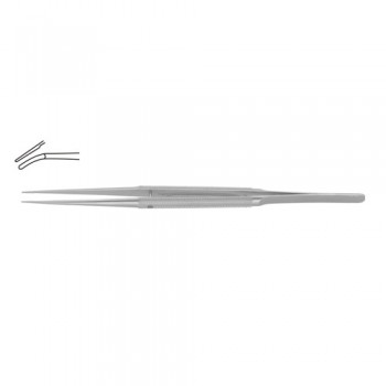 Diam-n-Dust™ Micro Dressing Forcep Curved Stainless Steel, 18 cm - 7" Tip Size 6.0 x 0.7 mm